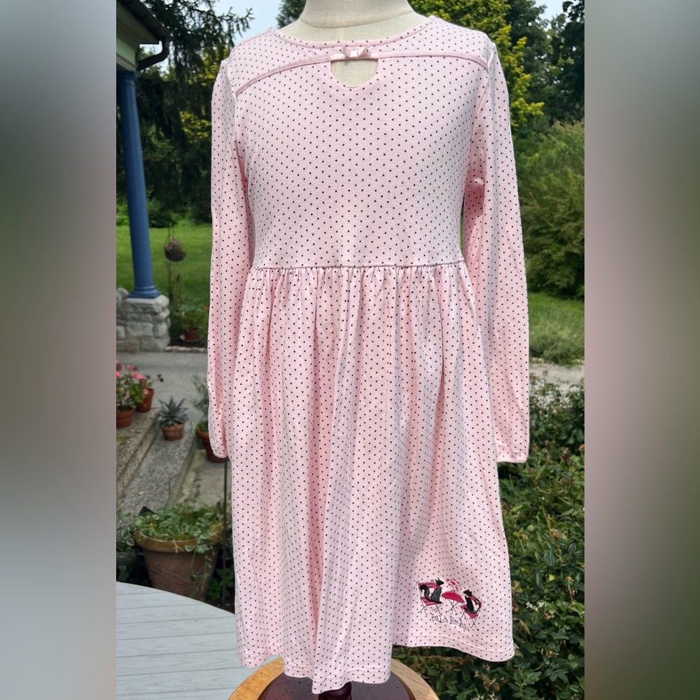 Vintage Gymboree City Sidewalk Pink Dotted Dress Sz 9 NWOT